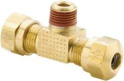 Parker - 5/8" OD, Brass Male Branch Tee - 150 Max Working psi, -40 to 200°F, Comp x Comp x MNPT Ends - USA Tool & Supply