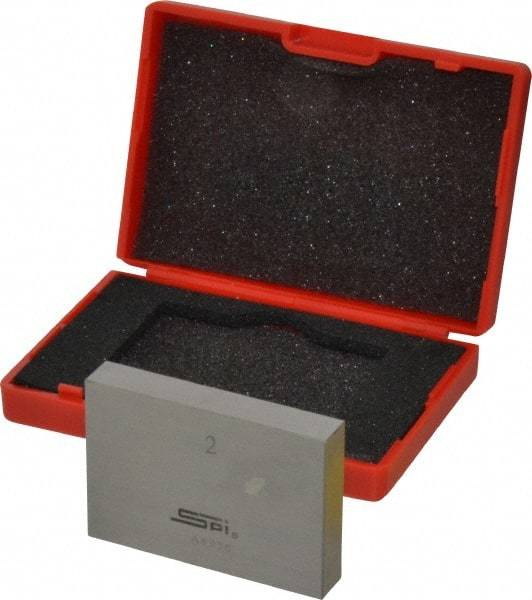 SPI - 2" Rectangular Steel Gage Block - Accuracy Grade AS-1, Includes NIST Traceability Certification - USA Tool & Supply