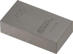 SPI - 0.75" Rectangular Steel Gage Block - Accuracy Grade AS-1, Includes NIST Traceability Certification - USA Tool & Supply