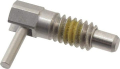 Vlier - 1/4-20 Thread, 1/2" Thread Length, 0.16" Plunger Diam, 0.12 Lb Init to 0.5 Lb Final End Force, Stainless Steel Locking L Handle Plunger - 3/4" Body Length, 1/2" Length Under Head, Locking Element, 0.2" Plunger Projection - USA Tool & Supply