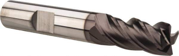 SGS - 3/8", 4 Flute, Single End, Solid Carbide, 0.02" Corner Radius End Mill - 2-1/2" OAL, Right Hand Flute, 7/8" LOC, Right Hand Cut - USA Tool & Supply