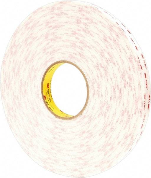 3M - 36 Yd Acrylic Adhesive Double Sided Tape - 45 mil Thick, Foam Liner - USA Tool & Supply