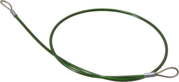 Jergens - 24" Long, Stainless Steel Cable Loop & Loop End, Quick Release Pin Lanyard - 1/16" Cable Diam, Nylon Cable - USA Tool & Supply