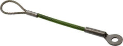 Jergens - 4" Long, Stainless Steel Cable Loop & Eye End, Quick Release Pin Lanyard - 1/16" Cable Diam, 3/16" Hole Diam, Nylon Cable - USA Tool & Supply