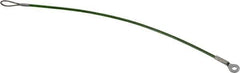 Jergens - 12" Long, Stainless Steel Cable Loop & Eye End, Quick Release Pin Lanyard - 1/16" Cable Diam, 3/16" Hole Diam, Nylon Cable - USA Tool & Supply