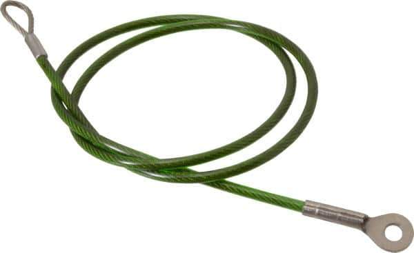 Jergens - 24" Long, Stainless Steel Cable Loop & Eye End, Quick Release Pin Lanyard - 1/16" Cable Diam, 3/16" Hole Diam, Nylon Cable - USA Tool & Supply