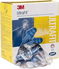 3M - Metal Detectable, Reusable, Corded, 25 dB, Flange Earplugs - Blue, 100 Pairs - USA Tool & Supply