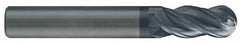 SGS - 0.4724" Diam, 1.024" LOC, 4 Flute Solid Carbide Ball End Mill - USA Tool & Supply