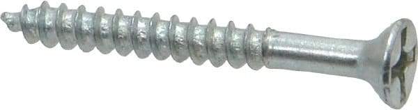 Value Collection - #6, 1-1/4" OAL, Phillips Drive, Flat Head Wood Screw - Zinc Plated Steel, Grade 2 - USA Tool & Supply
