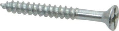 Value Collection - #6, 1-1/4" OAL, Phillips Drive, Flat Head Wood Screw - Zinc Plated Steel, Grade 2 - USA Tool & Supply