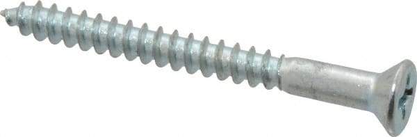 Value Collection - #6, 1-1/2" OAL, Phillips Drive, Flat Head Wood Screw - Zinc Plated Steel, Grade 2 - USA Tool & Supply