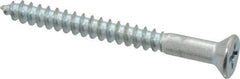 Value Collection - #6, 1-1/2" OAL, Phillips Drive, Flat Head Wood Screw - Zinc Plated Steel, Grade 2 - USA Tool & Supply