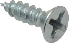 Value Collection - #8, 5/8" OAL, Phillips Drive, Flat Head Wood Screw - Zinc Plated Steel, Grade 2 - USA Tool & Supply