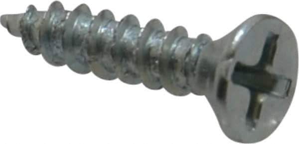 Value Collection - #8, 3/4" OAL, Phillips Drive, Flat Head Wood Screw - Zinc Plated Steel, Grade 2 - USA Tool & Supply
