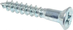 Value Collection - #8, 1" OAL, Phillips Drive, Flat Head Wood Screw - Zinc Plated Steel, Grade 2 - USA Tool & Supply