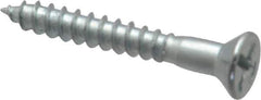 Value Collection - #8, 1-1/4" OAL, Phillips Drive, Flat Head Wood Screw - Zinc Plated Steel, Grade 2 - USA Tool & Supply