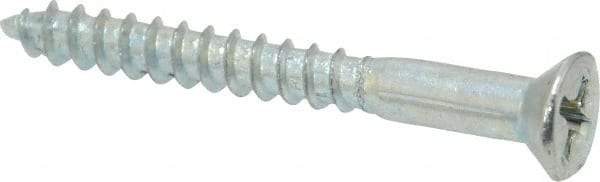 Value Collection - #8, 1-1/2" OAL, Phillips Drive, Flat Head Wood Screw - Zinc Plated Steel, Grade 2 - USA Tool & Supply