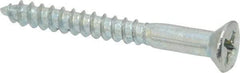 Value Collection - #8, 1-1/2" OAL, Phillips Drive, Flat Head Wood Screw - Zinc Plated Steel, Grade 2 - USA Tool & Supply