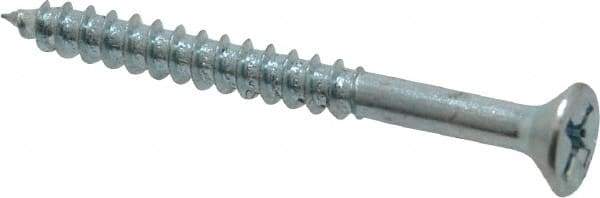 Value Collection - #8, 1-3/4" OAL, Phillips Drive, Flat Head Wood Screw - Zinc Plated Steel, Grade 2 - USA Tool & Supply
