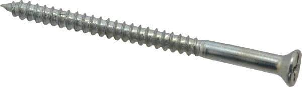 Value Collection - #8, 2-1/2" OAL, Phillips Drive, Flat Head Wood Screw - Zinc Plated Steel, Grade 2 - USA Tool & Supply