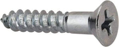 Value Collection - #9, 1" OAL, Phillips Drive, Flat Head Wood Screw - ASME B18.6.1, Zinc Plated Steel, Grade 2 - USA Tool & Supply