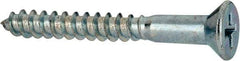 Value Collection - #9, 1-1/2" OAL, Phillips Drive, Flat Head Wood Screw - ASME B18.6.1, Zinc Plated Steel, Grade 2 - USA Tool & Supply