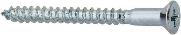 Value Collection - #9, 2" OAL, Phillips Drive, Flat Head Wood Screw - ASME B18.6.1, Zinc Plated Steel, Grade 2 - USA Tool & Supply