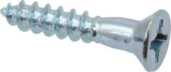 Value Collection - #10, 1" OAL, Phillips Drive, Flat Head Wood Screw - ASME B18.6.1, Zinc Plated Steel, Grade 2 - USA Tool & Supply