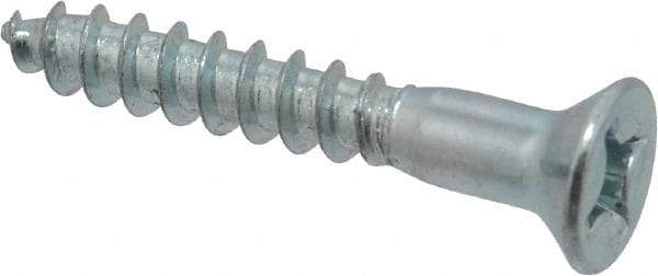 Value Collection - #10, 1-1/4" OAL, Phillips Drive, Flat Head Wood Screw - ASME B18.6.1, Zinc Plated Steel, Grade 2 - USA Tool & Supply
