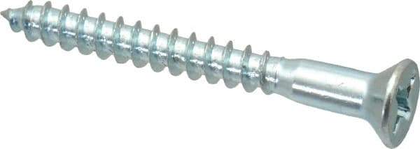 Value Collection - #10, 1-3/4" OAL, Phillips Drive, Flat Head Wood Screw - ASME B18.6.1, Zinc Plated Steel, Grade 2 - USA Tool & Supply