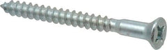 Value Collection - #10, 2" OAL, Phillips Drive, Flat Head Wood Screw - ASME B18.6.1, Zinc Plated Steel, Grade 2 - USA Tool & Supply