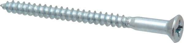 Value Collection - #10, 2-1/2" OAL, Phillips Drive, Flat Head Wood Screw - ASME B18.6.1, Zinc Plated Steel, Grade 2 - USA Tool & Supply