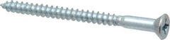 Value Collection - #10, 2-1/2" OAL, Phillips Drive, Flat Head Wood Screw - ASME B18.6.1, Zinc Plated Steel, Grade 2 - USA Tool & Supply