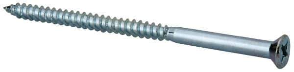 Value Collection - #10, 3-1/2" OAL, Phillips Drive, Flat Head Wood Screw - ASME B18.6.1, Zinc Plated Steel, Grade 2 - USA Tool & Supply