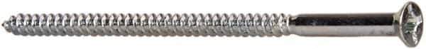 Value Collection - #10, 4" OAL, Phillips Drive, Flat Head Wood Screw - ASME B18.6.1, Zinc Plated Steel, Grade 2 - USA Tool & Supply