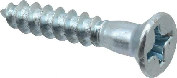 Value Collection - #12, 1-1/4" OAL, Phillips Drive, Flat Head Wood Screw - ASME B18.6.1, Zinc Plated Steel, Grade 2 - USA Tool & Supply