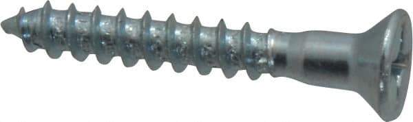 Value Collection - #12, 1-1/2" OAL, Phillips Drive, Flat Head Wood Screw - ASME B18.6.1, Zinc Plated Steel, Grade 2 - USA Tool & Supply