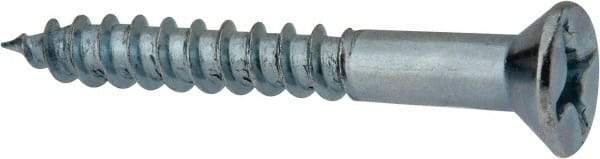 Value Collection - #12, 1-3/4" OAL, Phillips Drive, Flat Head Wood Screw - ASME B18.6.1, Zinc Plated Steel, Grade 2 - USA Tool & Supply