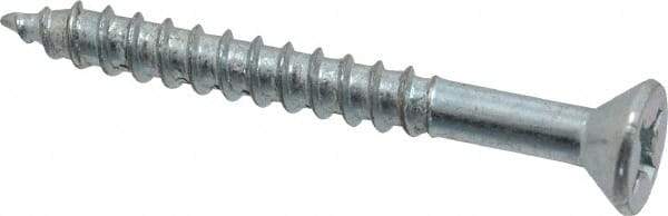 Value Collection - #12, 2" OAL, Phillips Drive, Flat Head Wood Screw - ASME B18.6.1, Zinc Plated Steel, Grade 2 - USA Tool & Supply