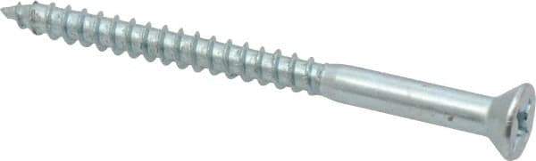 Value Collection - #12, 3" OAL, Phillips Drive, Flat Head Wood Screw - ASME B18.6.1, Zinc Plated Steel, Grade 2 - USA Tool & Supply