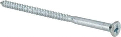 Value Collection - #12, 4" OAL, Phillips Drive, Flat Head Wood Screw - ASME B18.6.1, Zinc Plated Steel, Grade 2 - USA Tool & Supply