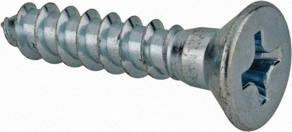 Value Collection - #14, 1-1/4" OAL, Phillips Drive, Flat Head Wood Screw - ASME B18.6.1, Zinc Plated Steel, Grade 2 - USA Tool & Supply