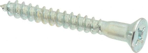 Value Collection - #14, 2" OAL, Phillips Drive, Flat Head Wood Screw - ASME B18.6.1, Zinc Plated Steel, Grade 2 - USA Tool & Supply