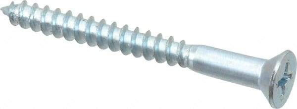 Value Collection - #14, 2-1/2" OAL, Phillips Drive, Flat Head Wood Screw - ASME B18.6.1, Zinc Plated Steel, Grade 2 - USA Tool & Supply