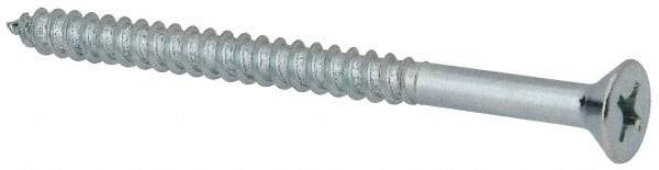Value Collection - #14, 3-1/2" OAL, Phillips Drive, Flat Head Wood Screw - ASME B18.6.1, Zinc Plated Steel, Grade 2 - USA Tool & Supply