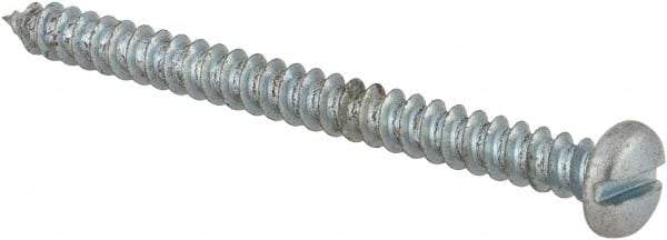Made in USA - #6 Pan Head Slotted Sheet Metal Screw - Steel, 1-3/4" Length Under Head, Grade 2 - USA Tool & Supply