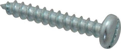 Value Collection - #10 Pan Head Slotted Sheet Metal Screw - Steel, 1-1/4" Length Under Head, Grade 2 - USA Tool & Supply