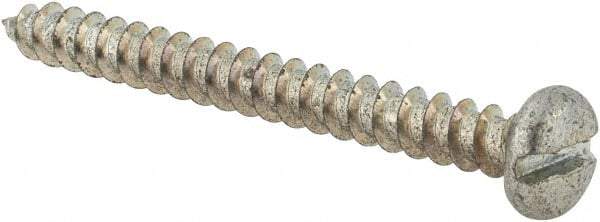 Value Collection - #10 Pan Head Slotted Sheet Metal Screw - Steel, 2" Length Under Head, Grade 2 - USA Tool & Supply