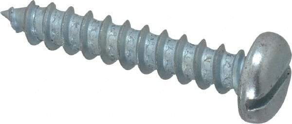 Value Collection - #12 Pan Head Slotted Sheet Metal Screw - Steel, 1-1/4" Length Under Head, Grade 2 - USA Tool & Supply