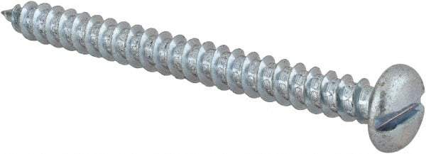 Value Collection - #12 Pan Head Slotted Sheet Metal Screw - Steel, 2-1/2" Length Under Head, Grade 2 - USA Tool & Supply